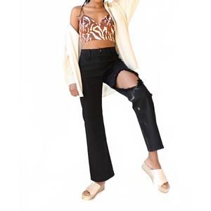 NEW VIBRANT jean better days ripped straight jeans in black